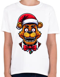 printfashion Freddy Fazbear Karácsonyi minta - Gyerek póló - Fehér (14934841)