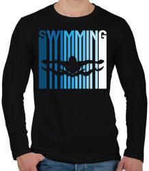 printfashion Swimming - Férfi hosszú ujjú póló - Fekete (13554886)