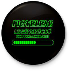 printfashion Legénybúcsú - Kitűző, hűtőmágnes - Fekete (7137586)