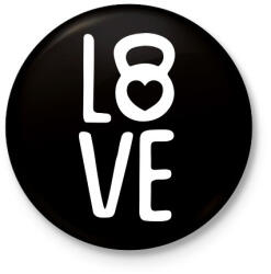 printfashion Love kettlebell - Kitűző, hűtőmágnes - Fekete (11722330)