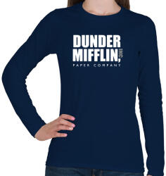 printfashion Dunder Mifflin - White - Női hosszú ujjú póló - Sötétkék (4170540)