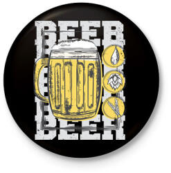 printfashion Sör - Kitűző, hűtőmágnes - Fekete (6356626)