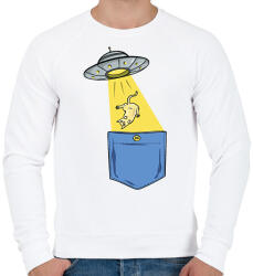 printfashion Ufós zsebminta - Férfi pulóver - Fehér (13102130)
