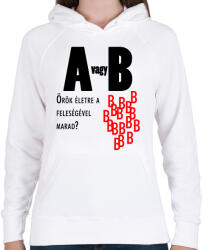 printfashion A vagy B - Női kapucnis pulóver - Fehér (1695426)