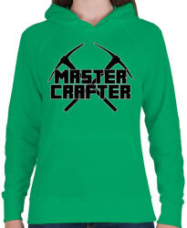 printfashion Minecraft bányász mester - Női kapucnis pulóver - Zöld (1172493)