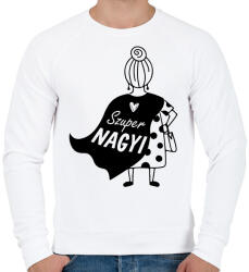printfashion Szuper nagyi - Férfi pulóver - Fehér (11960169)