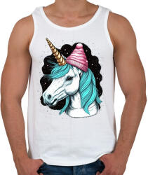 printfashion Unikornis sapkában - Férfi atléta - Fehér (12471676)