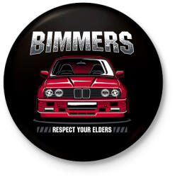 printfashion Bimmer BMW E30 - Kitűző, hűtőmágnes - Fekete (11537007)