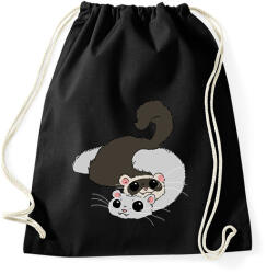 printfashion Vadas és fehér színű vadászgörény - Sportzsák, Tornazsák - Fekete (14209620)