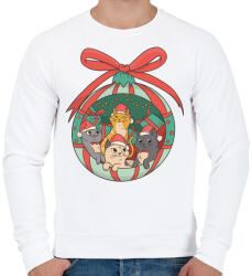 printfashion Karácsonyi cicák - Férfi pulóver - Fehér (5569147)