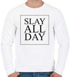 printfashion SLAY ALL DAY - Férfi pulóver - Fehér (276290)