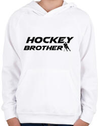 printfashion Hockey Brother - Gyerek kapucnis pulóver - Fehér (11717031)
