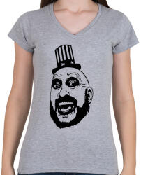 printfashion Captain Spaulding - Női V-nyakú póló - Sport szürke (359509)