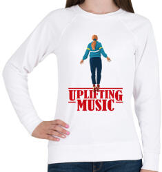 printfashion Uplifting Music Stranger Things - Női pulóver - Fehér (7478615)