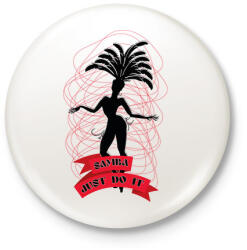 printfashion Samba - Kitűző, hűtőmágnes - Fehér (7675401)