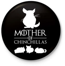 printfashion Mother of Chinchillas - Kitűző, hűtőmágnes - Fekete (14488614)
