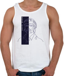 printfashion Brad Pitt - Vonalas - Férfi atléta - Fehér (7295916)