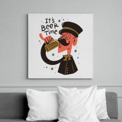 printfashion Sör szünet - Beer time - Vászonkép - Fehér (6635176)