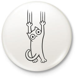 printfashion Macska a pácban! - Kitűző, hűtőmágnes - Fehér (3089979)