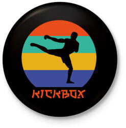 printfashion Kickbox - Harcművészet - Kitűző, hűtőmágnes - Fekete (7570134)