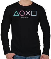 printfashion Playstation - Férfi hosszú ujjú póló - Fekete (1261932)
