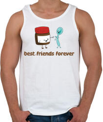 printfashion Legjobb Barátok Örökké - Férfi atléta - Fehér (961702)