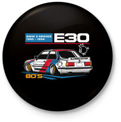 printfashion BMW 3 E30 - Kitűző, hűtőmágnes - Fekete (11537411)