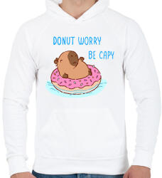 printfashion Donut worry be capy (kék) - Férfi kapucnis pulóver - Fehér (13813922)