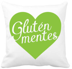 printfashion gluten-free-love-green - Párnahuzat, Díszpárnahuzat - Fehér (887513)