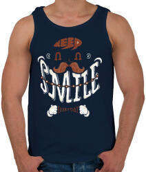 printfashion Mosolyogj minden nap - Férfi atléta - Sötétkék (117461)