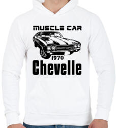printfashion muscle car 1970 chevelle - Férfi kapucnis pulóver - Fehér (13340480)