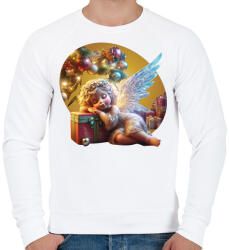 printfashion Karácsonyi angyal - Férfi pulóver - Fehér (14985018)