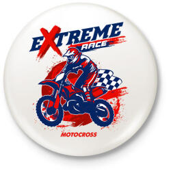printfashion Motocross - Kitűző, hűtőmágnes - Fehér (13737019)