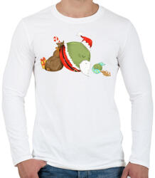 printfashion Borsó Mikulás - Férfi hosszú ujjú póló - Fehér (3992538)