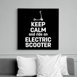 printfashion Ride an electric scooter - Vászonkép - Fekete (13816358)