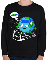 printfashion Lapos föld kardió - Gyerek pulóver - Fekete (1314105)