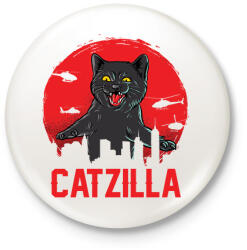 printfashion catzilla - Kitűző, hűtőmágnes - Fehér (5802204)