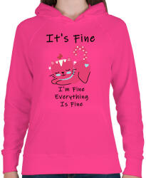 printfashion its fine - Női kapucnis pulóver - Fukszia (6358389)