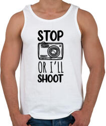 printfashion Stop or I'll shoot - Férfi atléta - Fehér (7256780)