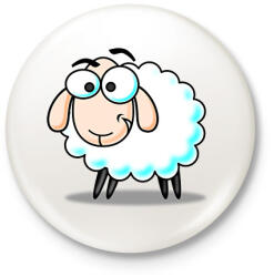 printfashion Bárány - Kitűző, hűtőmágnes - Fehér (10287577)