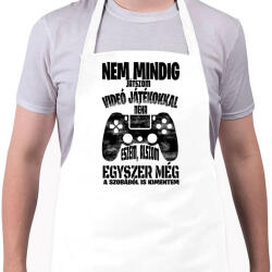 printfashion Nem mindig játszom videó játékokkal. . . - Kötény - Fehér (16429710)