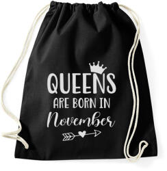 printfashion QUEENS are born in November - Sportzsák, Tornazsák - Fekete (5500344)
