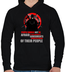 printfashion v for vendetta quotes - Férfi kapucnis pulóver - Fekete (3935306)