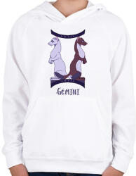 printfashion Gemini Hermelins - Gyerek kapucnis pulóver - Fehér (16214523)