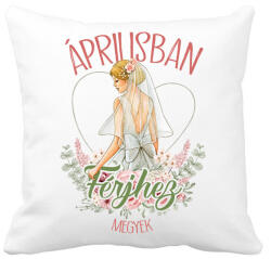 printfashion Áprilisban férjhez megyek - Párnahuzat, Díszpárnahuzat - Fehér (7339268)