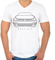 printfashion Volkswagen Golf GTI - Férfi V-nyakú póló - Fehér (1088611)