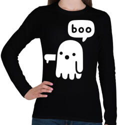 printfashion Halloween boo - Női hosszú ujjú póló - Fekete (1832071)