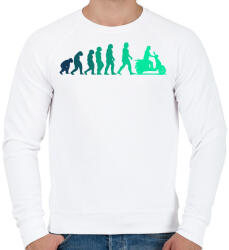printfashion Robogó evolúció - Férfi pulóver - Fehér (2237307)