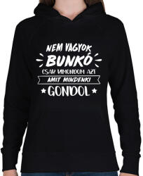 printfashion Nem vagyok bunkó - Női kapucnis pulóver - Fekete (11701980)