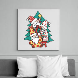 printfashion Karácsonyi manók - Vászonkép - Fehér (10774236)